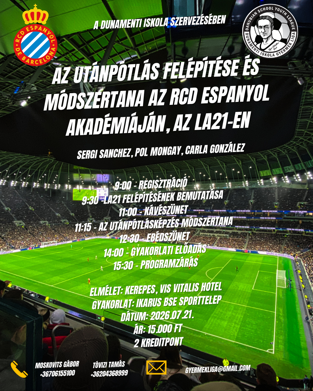 Az utánpótlás felépítése és módszertana az RCD Espanyol akadémiáján, az LA21-en